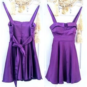 Retro pin up purple satin mini dress
